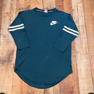 Nike Just Do it 3/4 Sleeve Top Shirt Sz M
